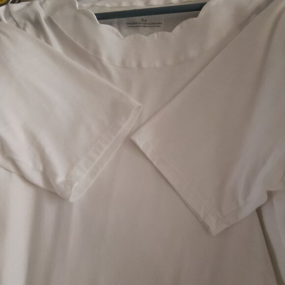 2 - Talbots Scalloped Neck Tops - 1 Ivory and 1 White - Size XLP - Picture 9 of 9